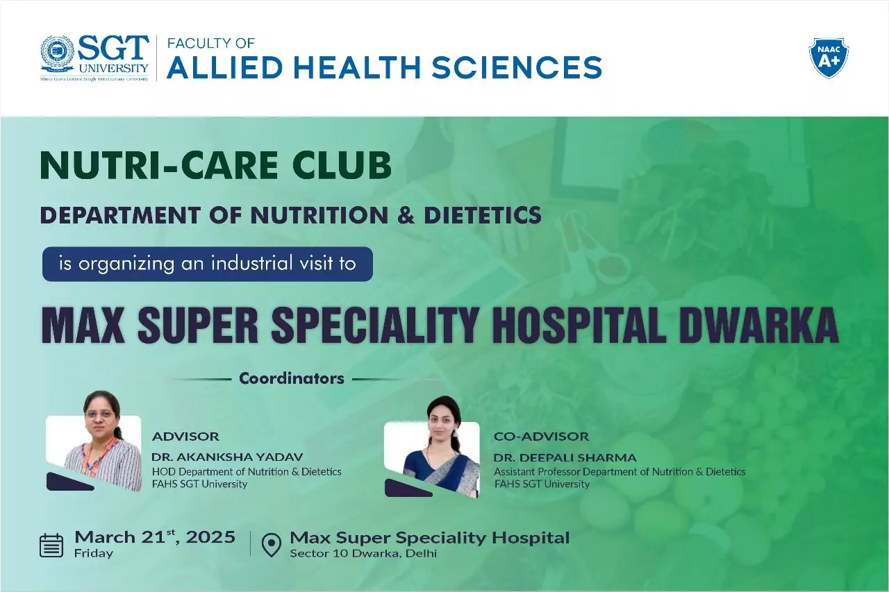 Industrial Visit to Dietetics Department, Max Super Specialty Hospital, Dwarka