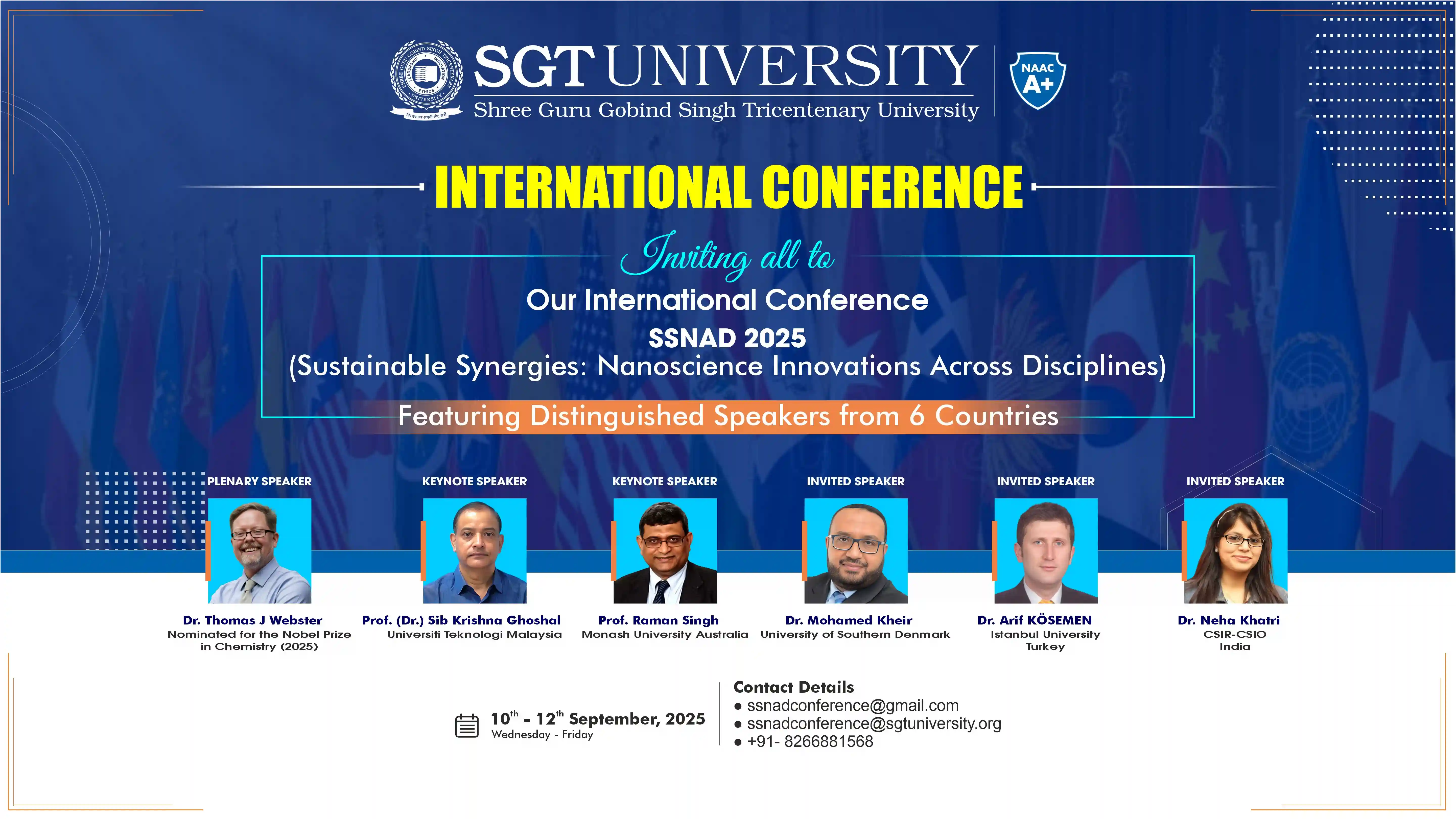 SGT University Invites All to its Seminal International Nanoscience Conference