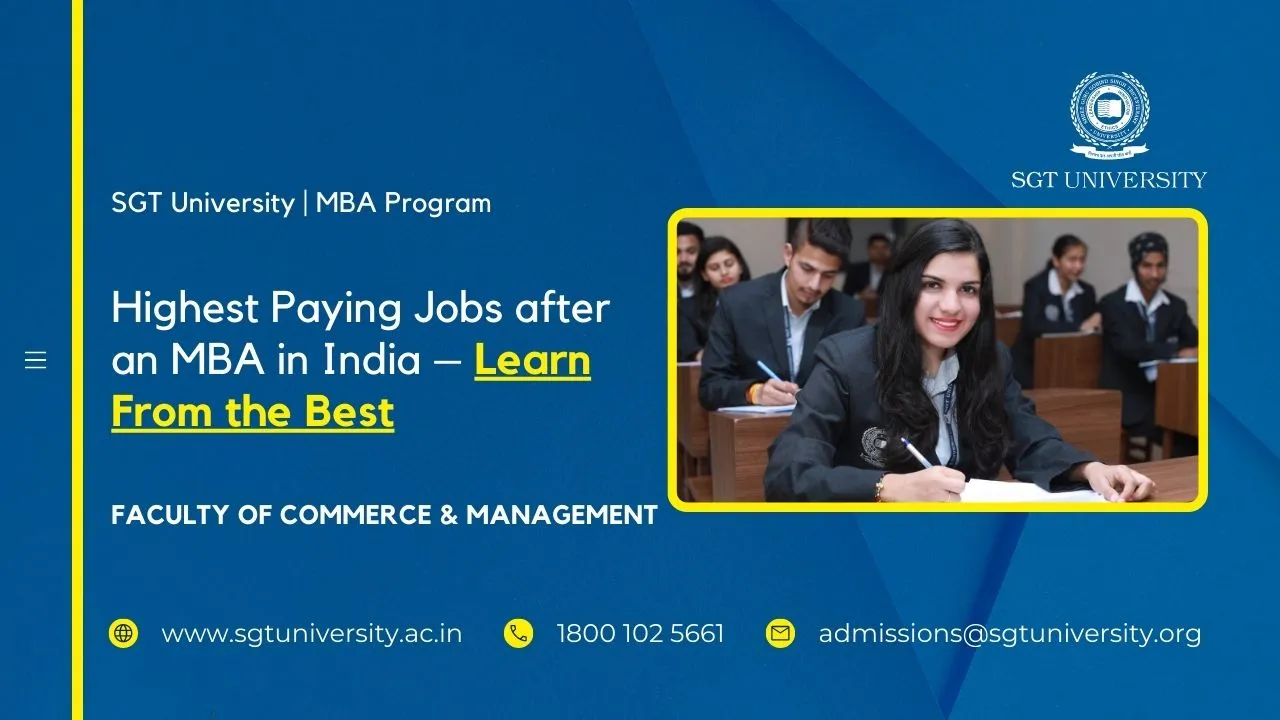 Highest Paying Jobs after an MBA
